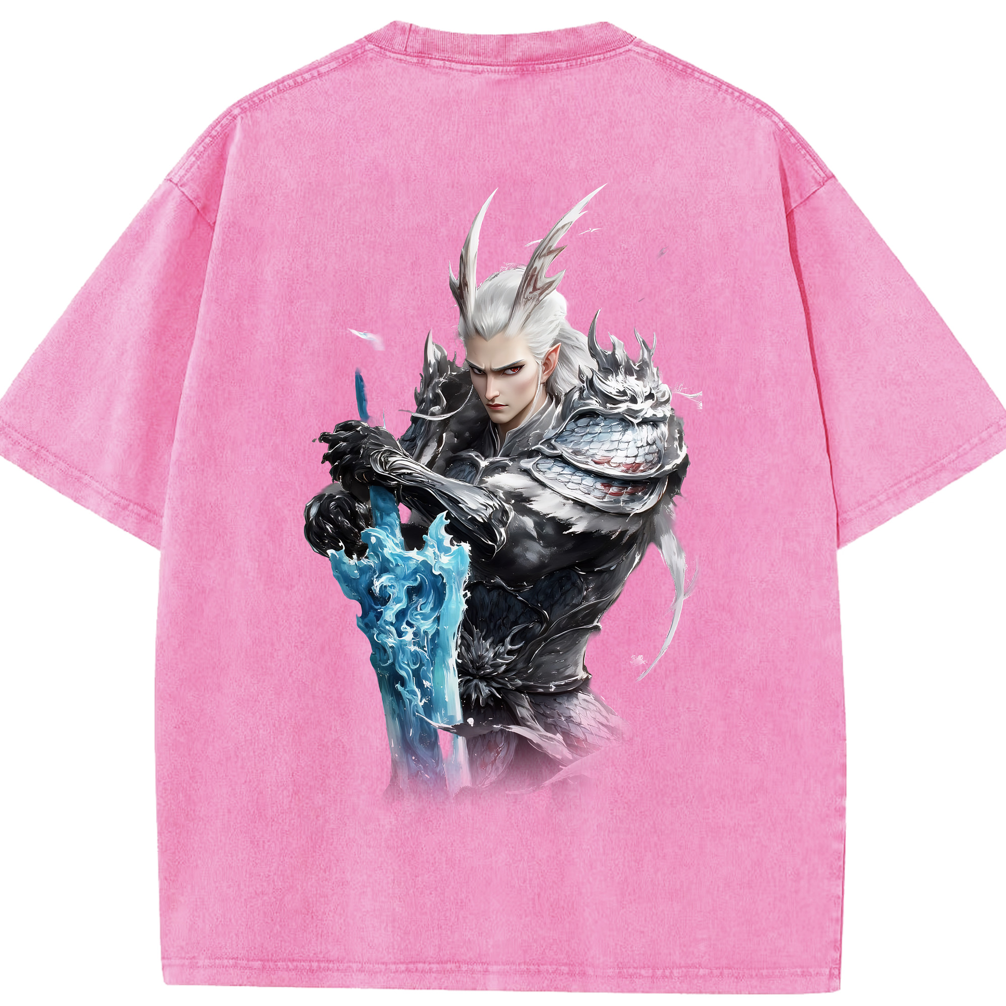 （画像用） Ne Zha 2 ナタ 魔童の大暴れ 綿100% ヴィンテージ風 半袖Tシャツ（背面プリント）